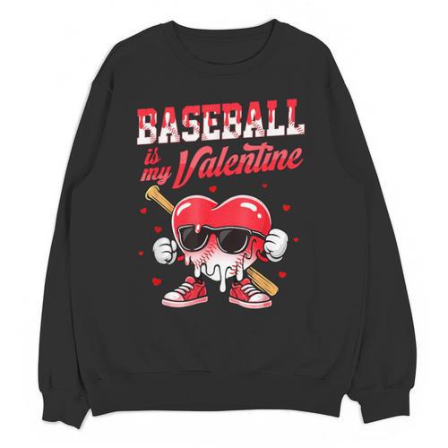 Baseball Is My Valentine Shirt Heart Drip Baseball Lovers Unisex Sweatshirt - Sportilla