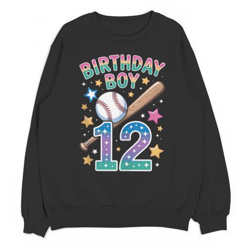 Birthday Boy 12th Birthday Baseball Unisex Sweatshirt - Sportilla