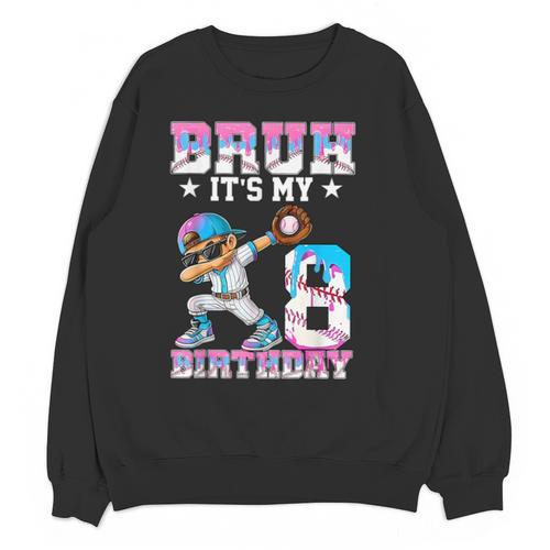 Bruh It's My 8th Birthday Baseball Ice Cream Drip 8 Year Old Unisex Sweatshirt - Sportilla