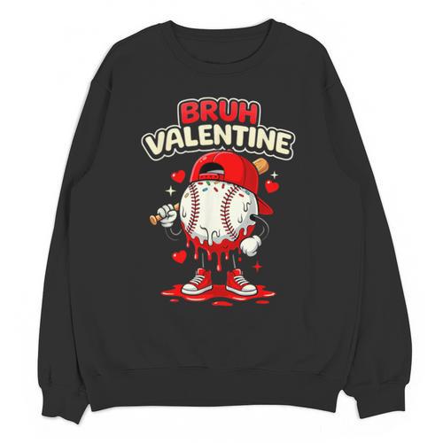 Bruh Valentine Baseball Drip Icecream Apparel Men Youth Boys Unisex Sweatshirt - Sportilla