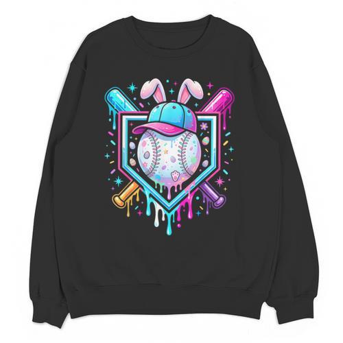 Bunny Baseball Hat With Ice Cream Easter Day Boys Kids Girls Unisex Sweatshirt - Sportilla