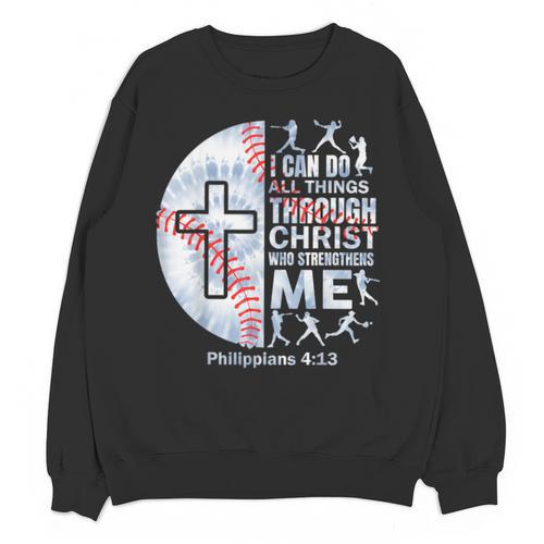 Christian Baseball Men Boy Player Team Religious Philippians Unisex Sweatshirt - Sportilla