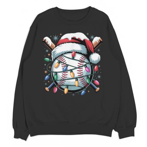 Christmas Baseball Boy Youth Kid Men Santa Hat Xmas Baseball Unisex Sweatshirt - Sportilla