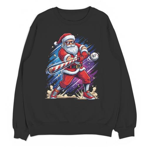 Christmas Baseball Santa Game Day Xmas Boys Kids Men Unisex Sweatshirt - Sportilla