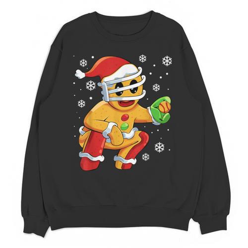 Christmas Gingerbread Man Baseball Player Catcher Unisex Sweatshirt - Sportilla