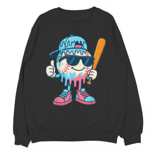 Cool Ice Cream Drip Baseball Drip For Boys Sports Kids Unisex Sweatshirt - Sportilla