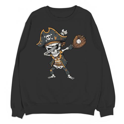 Dabbing Pirate Skeleton Baseball Dab Costume Boys Kids Men Unisex Sweatshirt - Sportilla