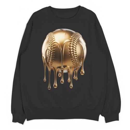 Dripping Gold Drip Baseball Game Day Player Coach Baller Unisex Sweatshirt - Sportilla