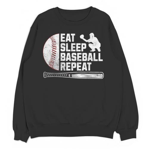 Eat Sleep Baseball Repeat Baseball Player Men Boys Unisex Sweatshirt - Sportilla