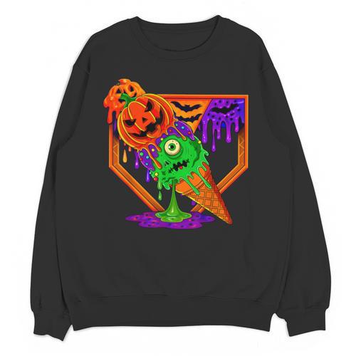 Halloween Baseball Ice Cream Drip Boys Girls Youth Unisex Sweatshirt - Sportilla