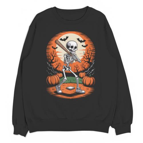 Halloween Skeleton Baseball Player Costume Men Boys Kids Unisex Sweatshirt - Sportilla