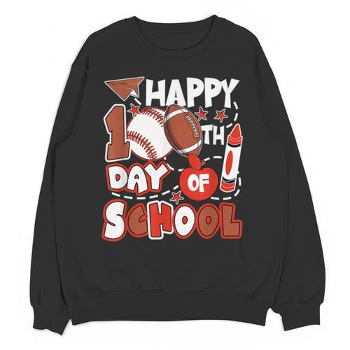 Happy 100 Days Of School Baseball Football PE Teacher Unisex Sweatshirt - Sportilla