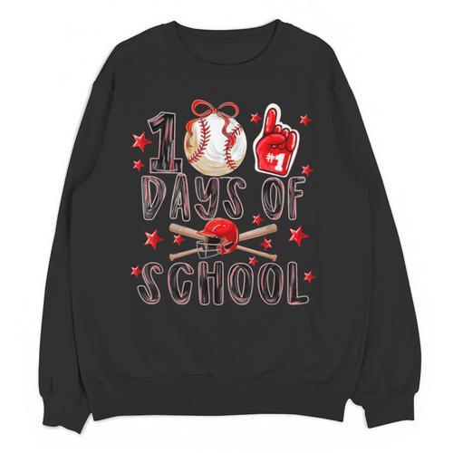 Happy 101 Days Of School Baseball Sports 100th Day Unisex Sweatshirt - Sportilla