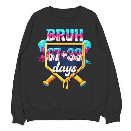 Happy 6733 Days Of School Baseball Drip 100th Day Of School Unisex Sweatshirt - Sportilla