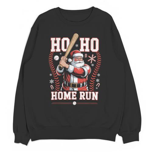 Ho Ho Home Run Baseball Christmas Holiday Sports Santa Unisex Sweatshirt - Sportilla