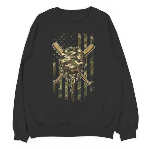 Ice Cream Baseball Drip For Boys Camo USA Flag Camouflage Unisex Sweatshirt - Sportilla