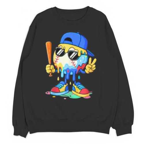 Ice Cream Baseball Drip Spots Sprinkle For Boys Youth Kids Unisex Sweatshirt - Sportilla