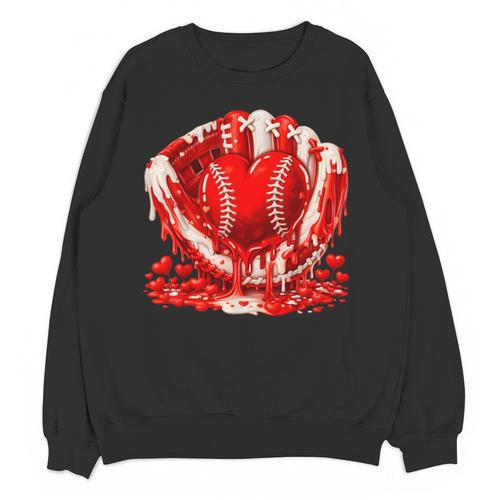 Ice Cream Drip Heart Valentines Day Baseball Boys Youth Kids Unisex Sweatshirt - Sportilla