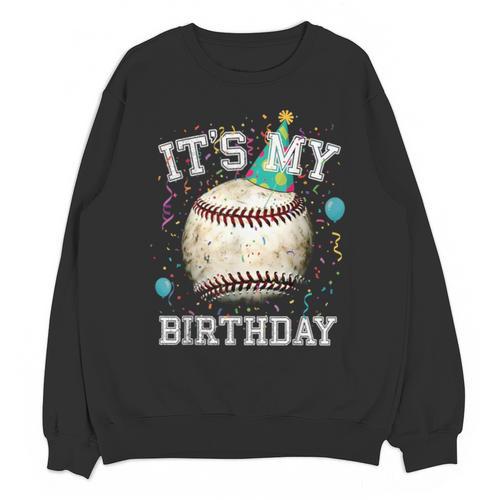 Its My Birthday Vintage Baseball Celebration For Men Kids Unisex Sweatshirt - Sportilla