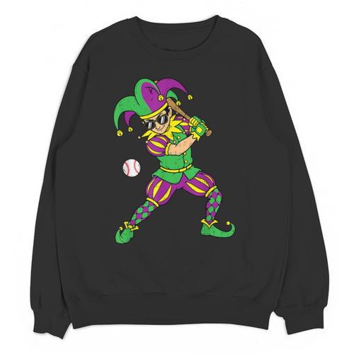 Jester Baseball Mardi Gras Carnival Sport Men Boy Teen Kids Unisex Sweatshirt - Sportilla