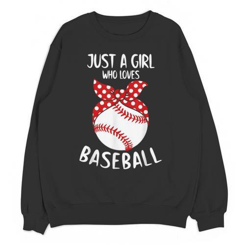 Just A Girl Who Loves Baseball Cute Retro Baseball Lover Unisex Sweatshirt - Sportilla