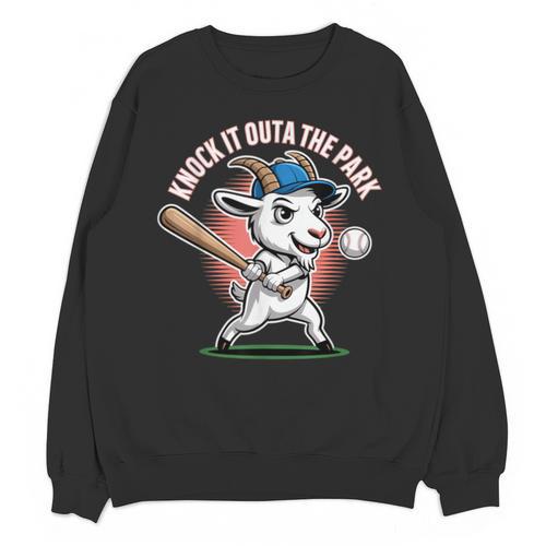 Knock It Outa The Park Baseball Goat Home Run Unisex Sweatshirt - Sportilla