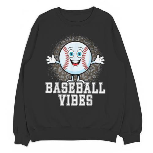 Leopard Baseball Vibes Game Day Softball Life Mom Unisex Sweatshirt - Sportilla