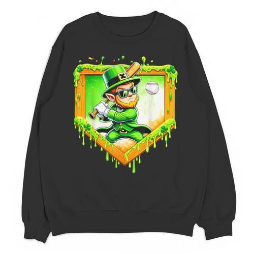 Leprechaun Baseball St Patricks Day Ice Cream Drip Men Boys Unisex Sweatshirt - Sportilla