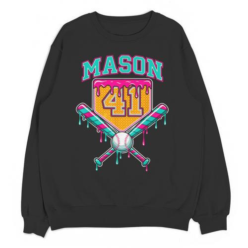 Mason 41 Meme Ice Cream Drip Baseball Birthday Costume Unisex Sweatshirt - Sportilla