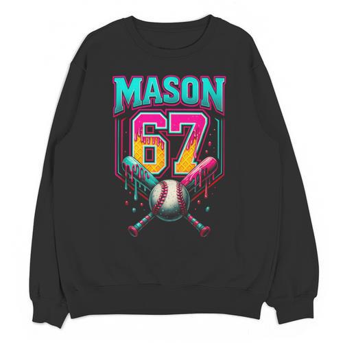 Mason 67 Ice Cream Drip Baseball Ice Cream Drip Unisex Sweatshirt - Sportilla