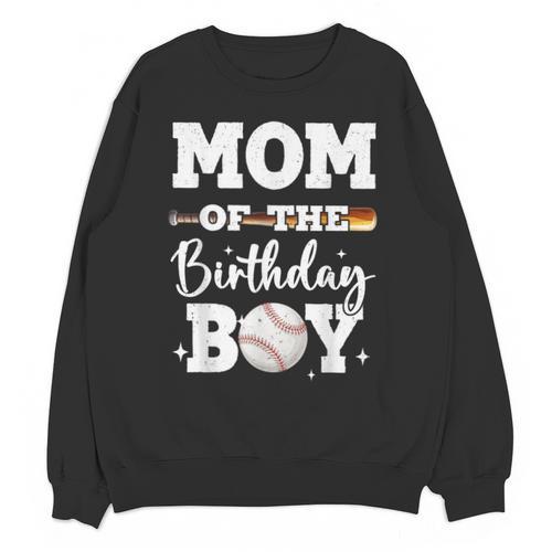 Mom Of The Birthday Boy Baseball Bday Family Unisex Sweatshirt - Sportilla
