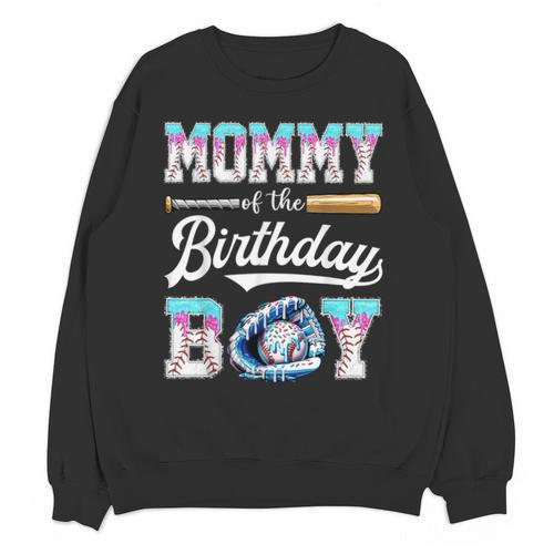 Mommy Of The Birthday Boy Baseball Ice Cream Drip Matching Unisex Sweatshirt - Sportilla