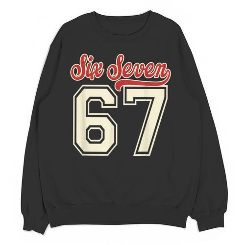 Number 67 Meme Six Seven Baseball Style Kids Boy Teen Unisex Sweatshirt - Sportilla