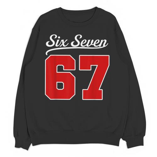 Number 67 Numbered Six Seven Baseball Jersey Style Team 67 Unisex Sweatshirt - Sportilla
