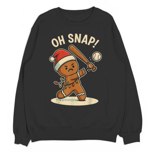 Oh Snap Gingerbreadman Baseball Christmas Men Boys Toddlers Unisex Sweatshirt - Sportilla