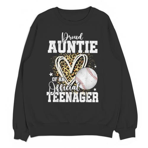 Proud Auntie Of An Official Teenager 13th Birthday Baseball Unisex Sweatshirt - Sportilla
