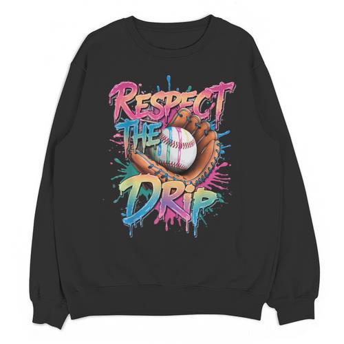 Respect The Drip Baseball Drip Glove Youth Boys Girls Player Unisex Sweatshirt - Sportilla