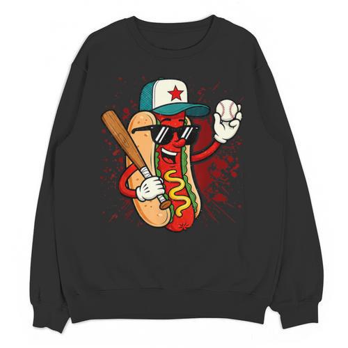 Retro Vintage Baseball Hot Dogs Unisex Sweatshirt - Sportilla