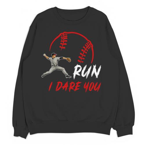 Run Steal I Dare You Humor Baseball Catcher Vintage Unisex Sweatshirt - Sportilla