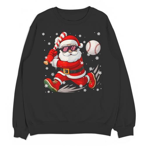 Santa Baseball Christmas Pajamas Xmas Men Boy Toddlers Unisex Sweatshirt - Sportilla