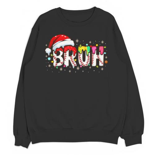 Santa Bruh Baseball Christmas Xmas Meme Pajamas Family Unisex Sweatshirt - Sportilla