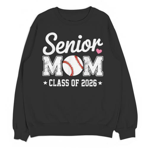 Senior Mom Class Of 2026 Baseball Retro Mom Graduation 2026 Unisex Sweatshirt - Sportilla