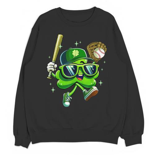 Shamrock Lucky Clover Baseball Patricks Day Family Matching Unisex Sweatshirt - Sportilla