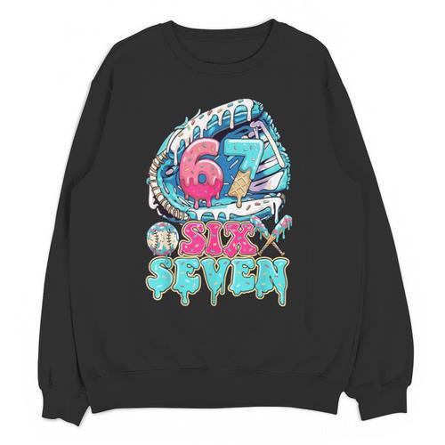 Six Seven 67 Ice Cream Drip Baseball For Boy Kids Youth Unisex Sweatshirt - Sportilla