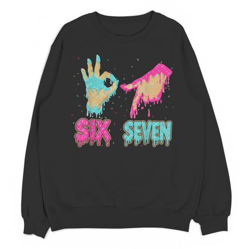 Six Seven 67 Meme Ice Cream Drip Baseball For Boy Kids Unisex Sweatshirt - Sportilla