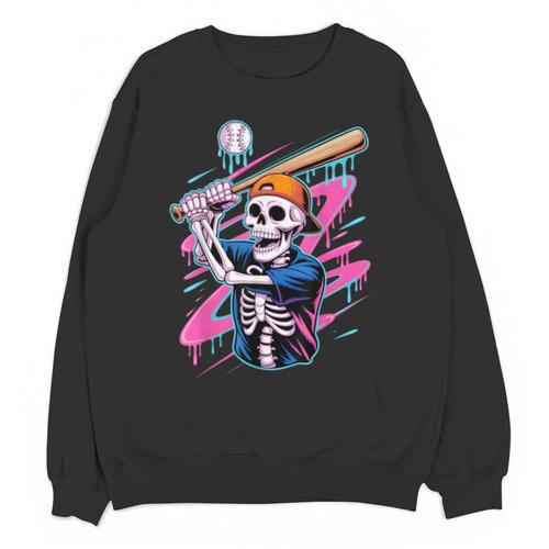 Skeleton Baseball Drip Boy Youth Dripping Baseball Halloween Unisex Sweatshirt - Sportilla
