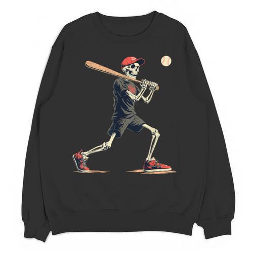 Skeleton Baseball Halloween Costume Men Boys Kids Unisex Sweatshirt - Sportilla