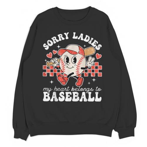 Sorry Ladies My Heart Belongs To Baseball Boy Kids Unisex Sweatshirt - Sportilla