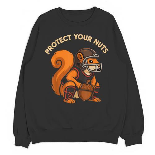 Squirell Baseball Catcher Player Joke Tee Protect Your Nuts Unisex Sweatshirt - Sportilla