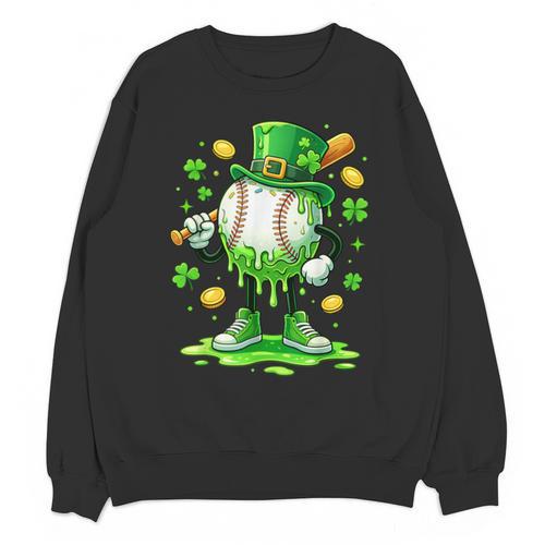 St Patrick Day Baseball Drip Ice Cream Baseball Unisex Sweatshirt - Sportilla